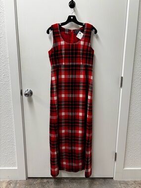 Vintage Pendleton Red & Navy Tartan Wool Dress